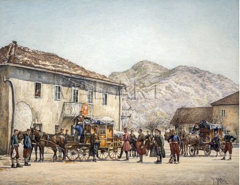 РЕПРОДУКЦИИ НА КАРТИНИ  Пристигане на пощата в Цетине (1890)
